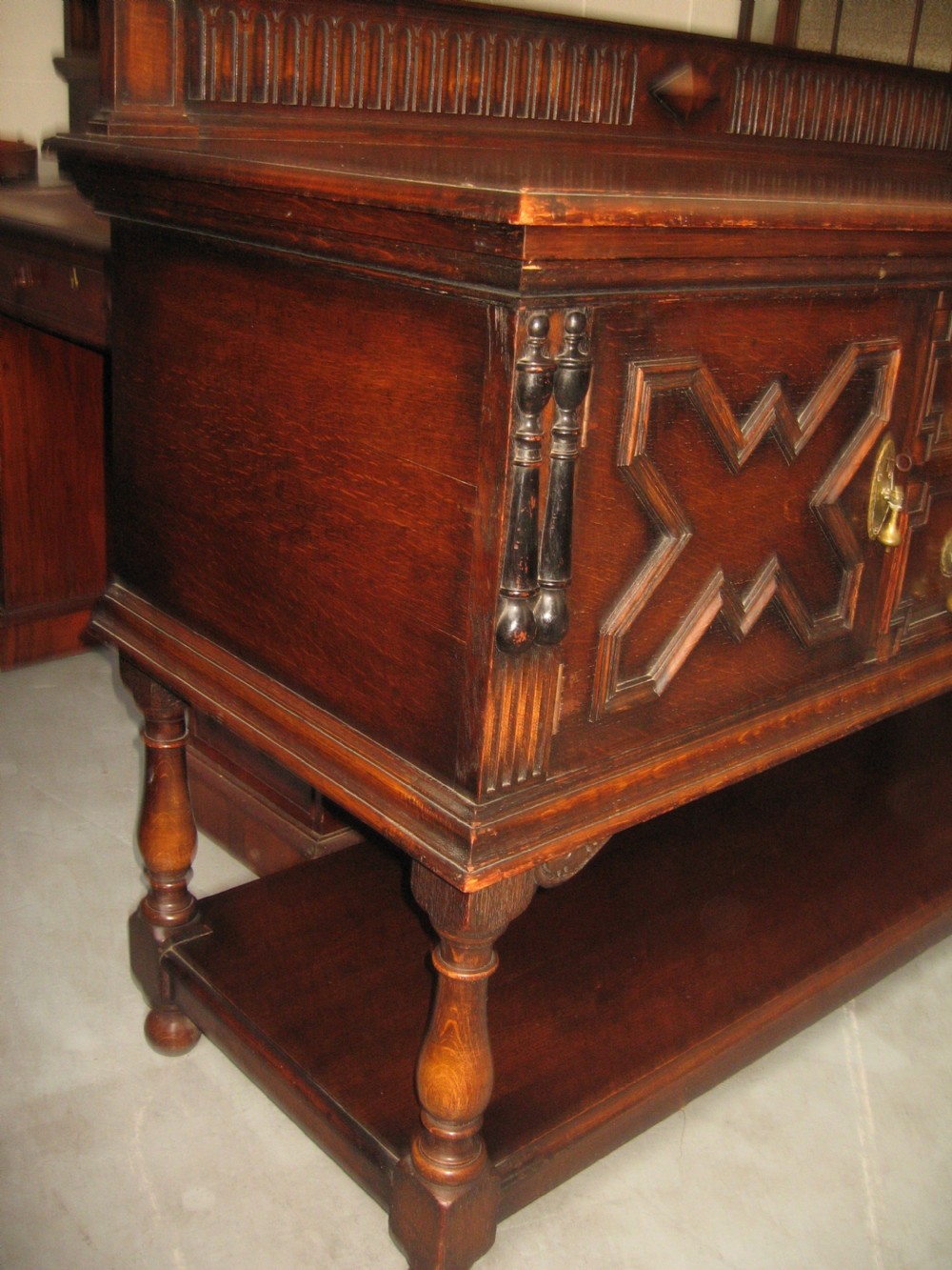 Oak sideboard dresser by Waring and Gillows View VII