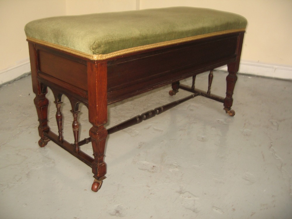 Mahogany piano duet stool View II
