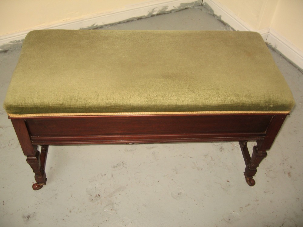 Mahogany piano duet stool View IV