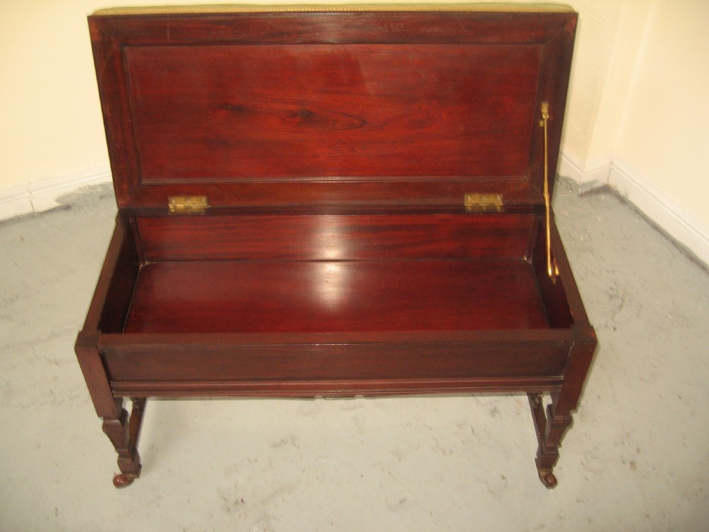 Mahogany piano duet stool View V