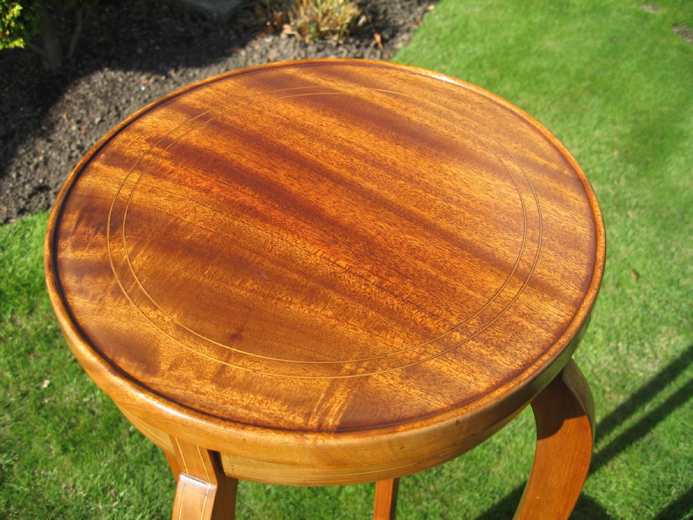 Edwardian  inlaid mahogany  tall plant stand View II
