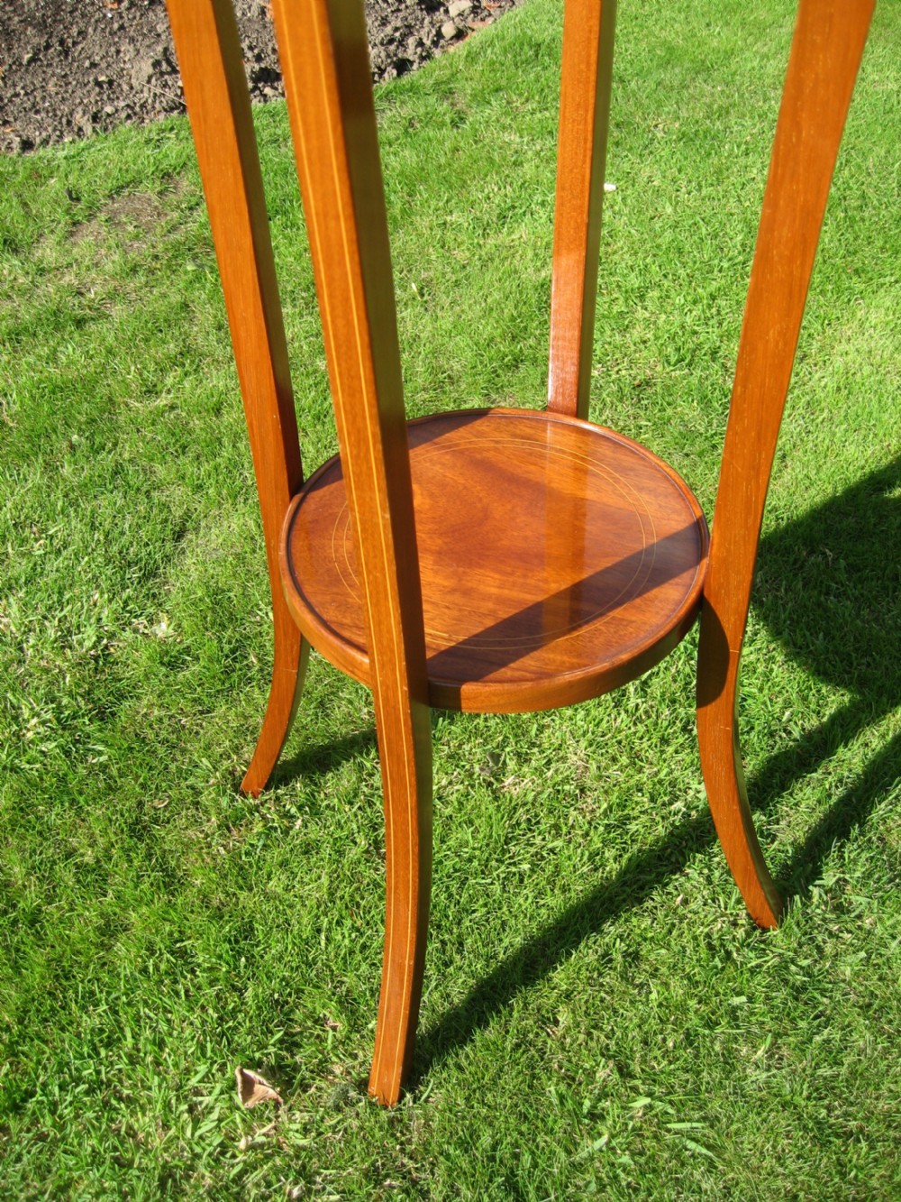Edwardian  inlaid mahogany  tall plant stand View V