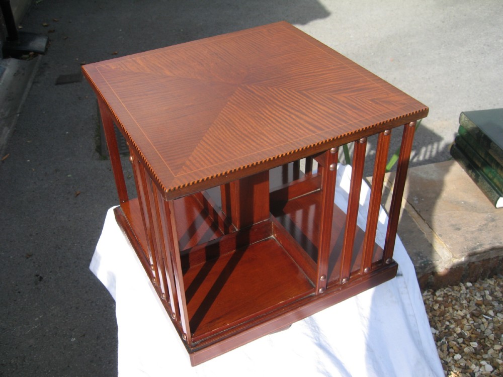 Small size mahogany revolving bookcase View II