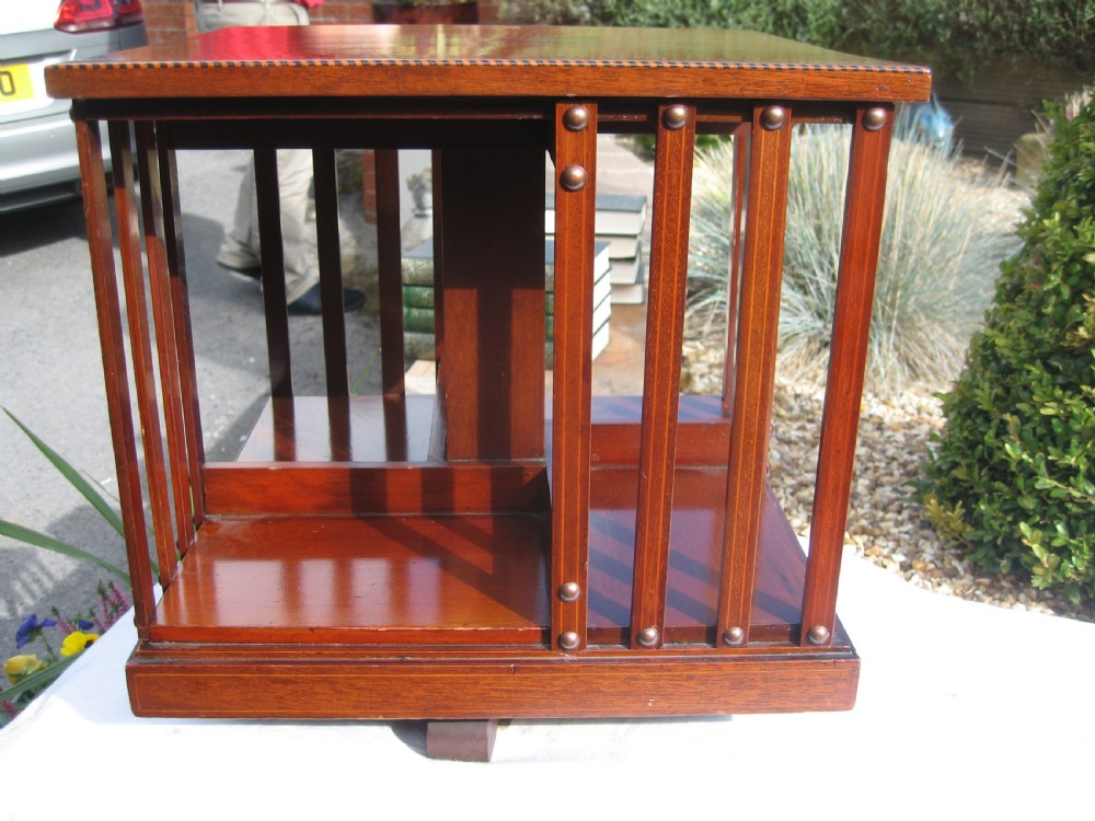 Small size mahogany revolving bookcase View III