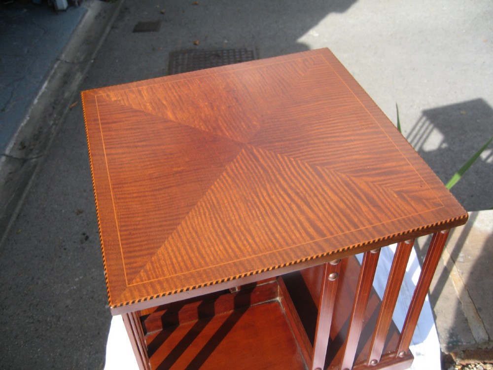 Small size mahogany revolving bookcase View V