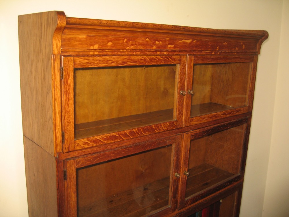Oak five tier bookcase View II