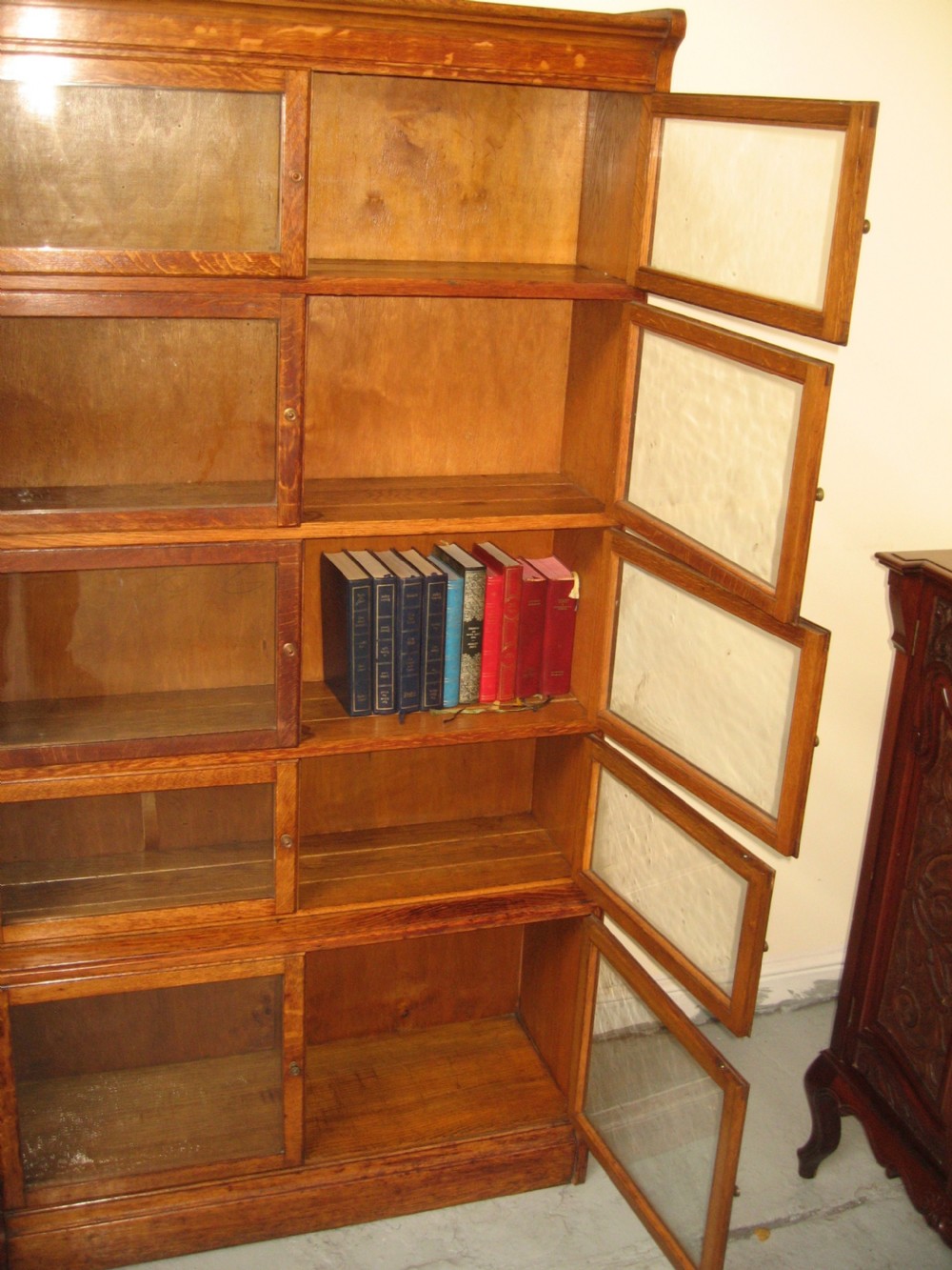 Oak five tier bookcase View VI
