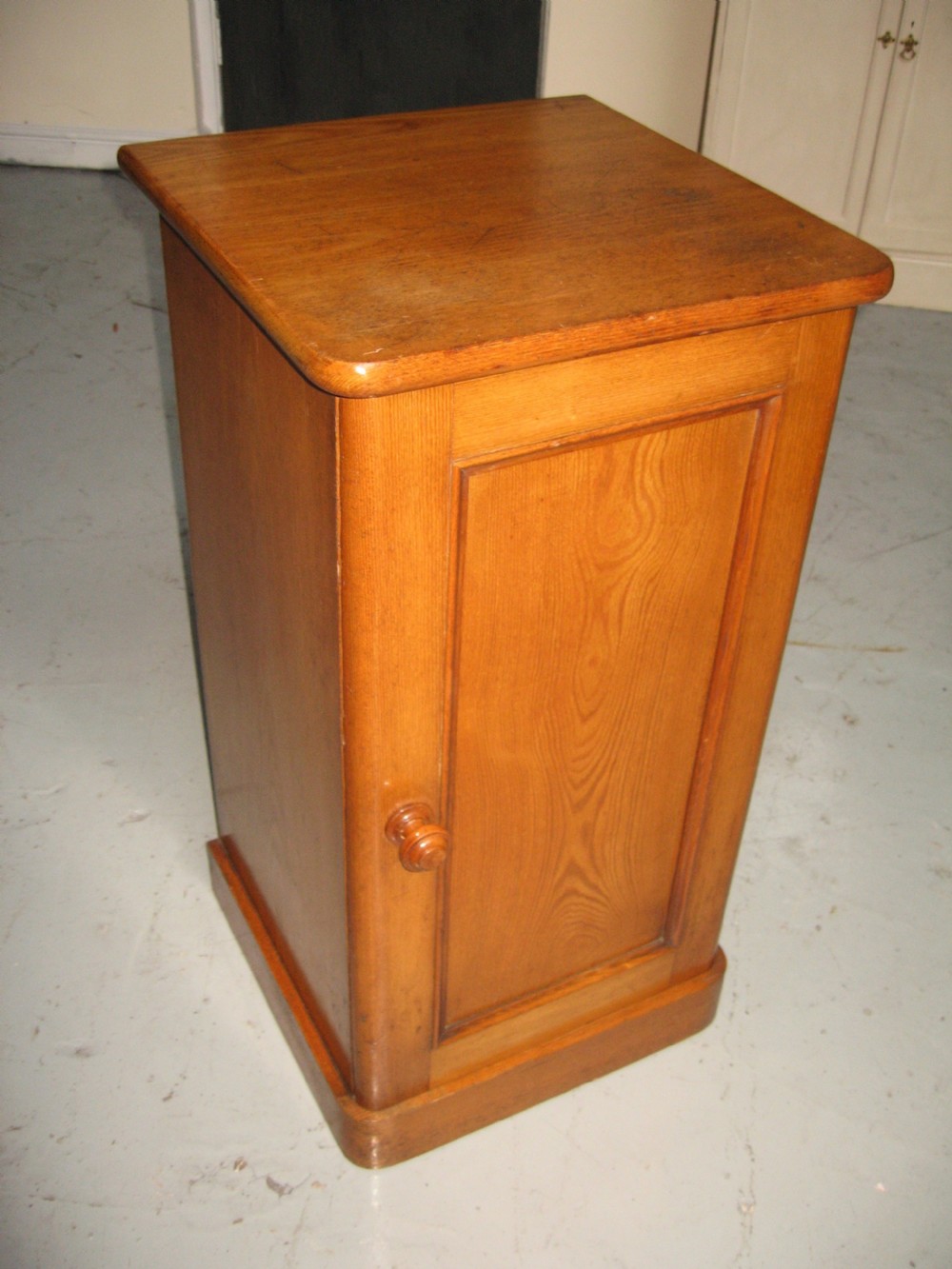 Victorian ash wood bed side cabinet