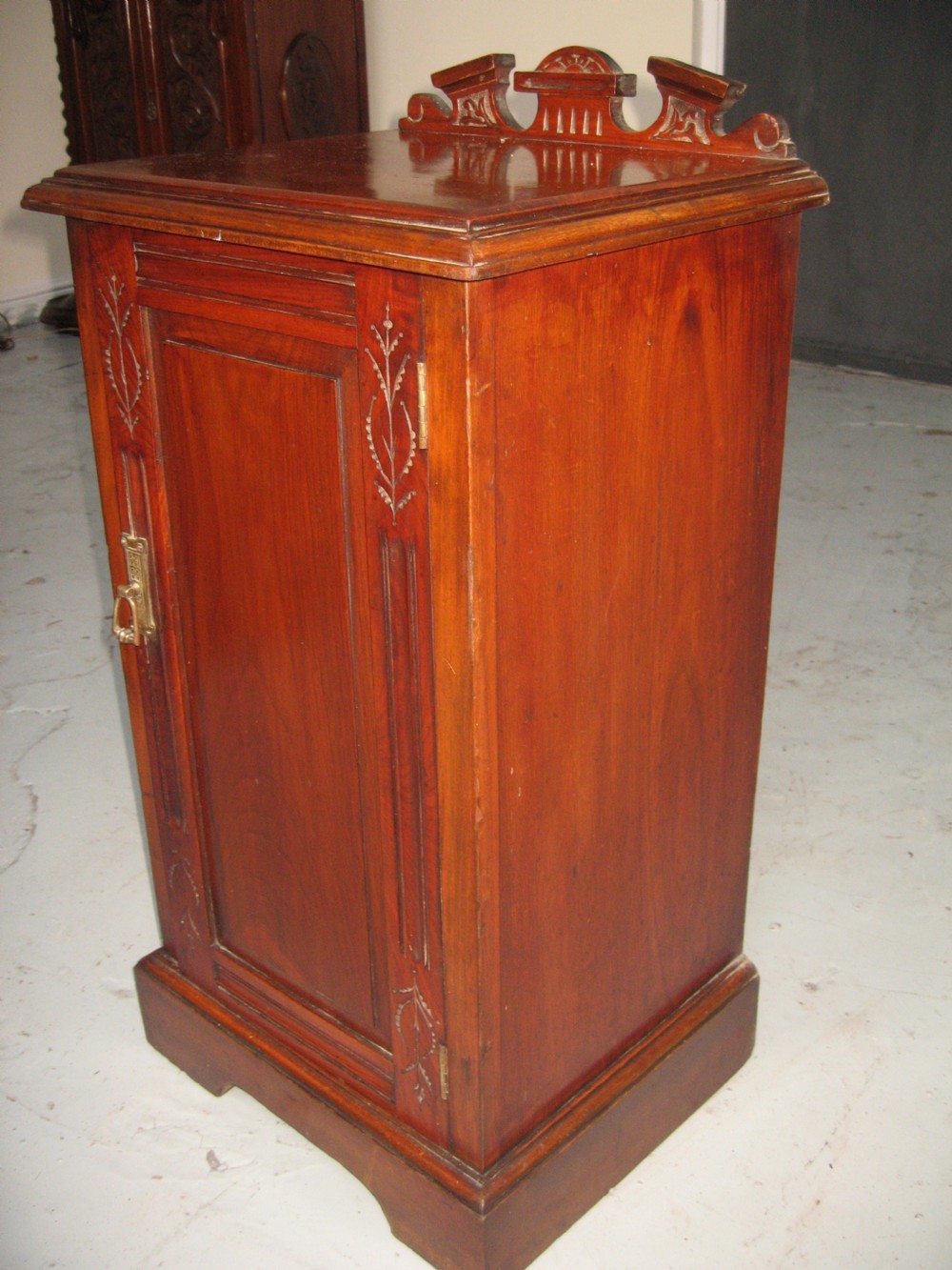 Late Victorian  walnut  bed side cabinet View II