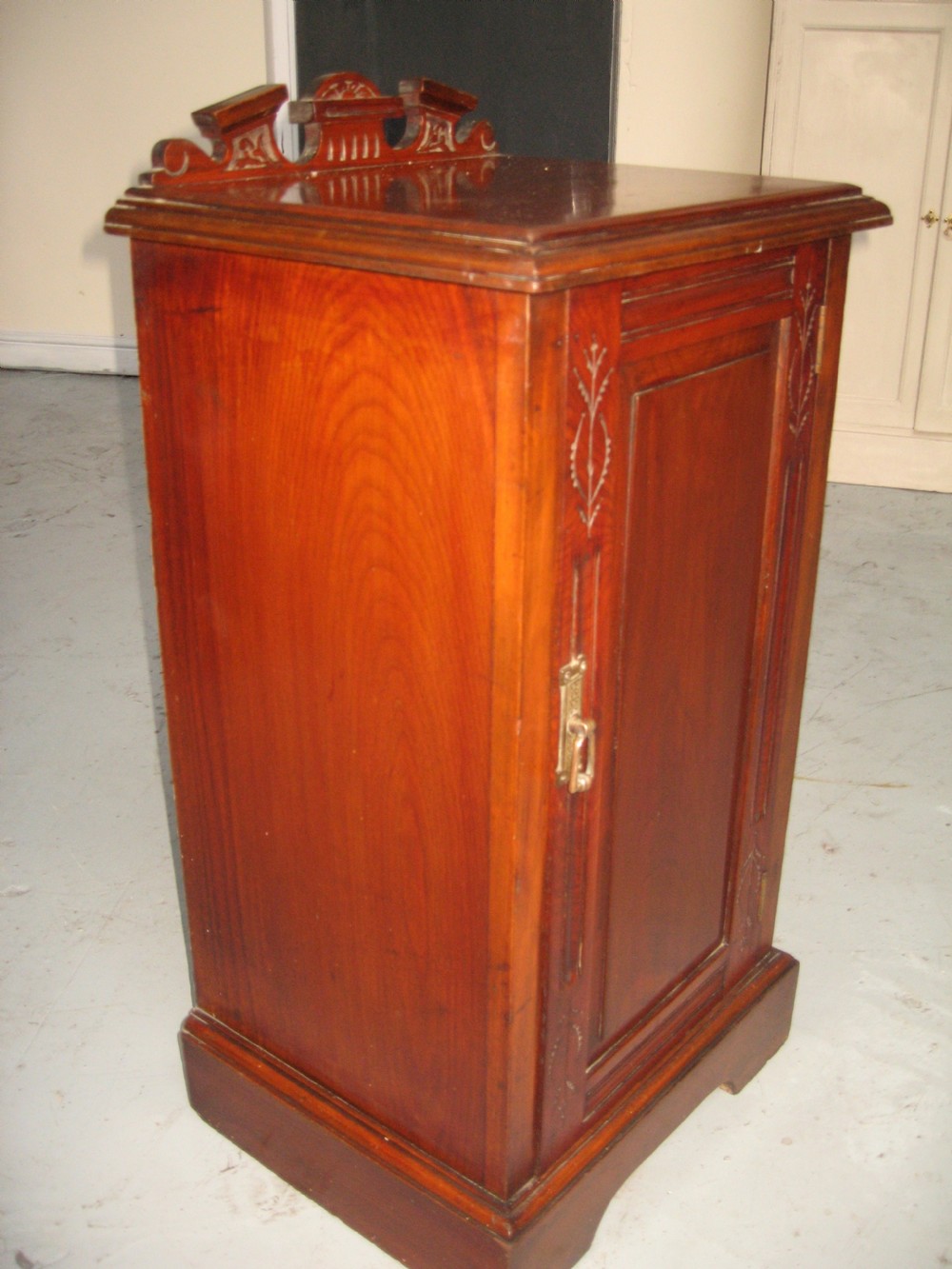 Late Victorian  walnut  bed side cabinet View III