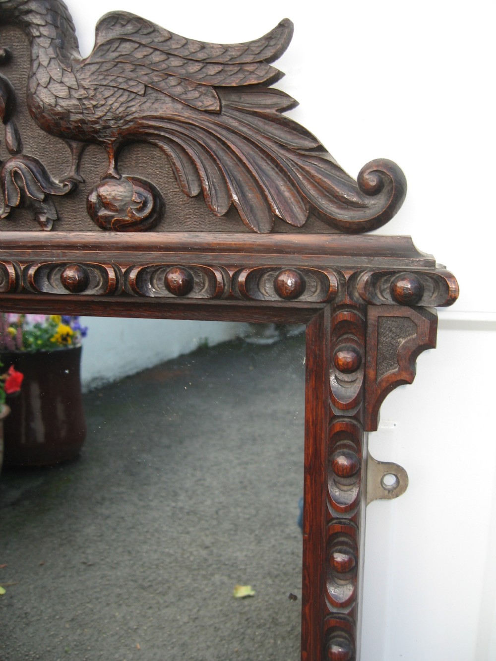 19th century carved oak wall mirror View III
