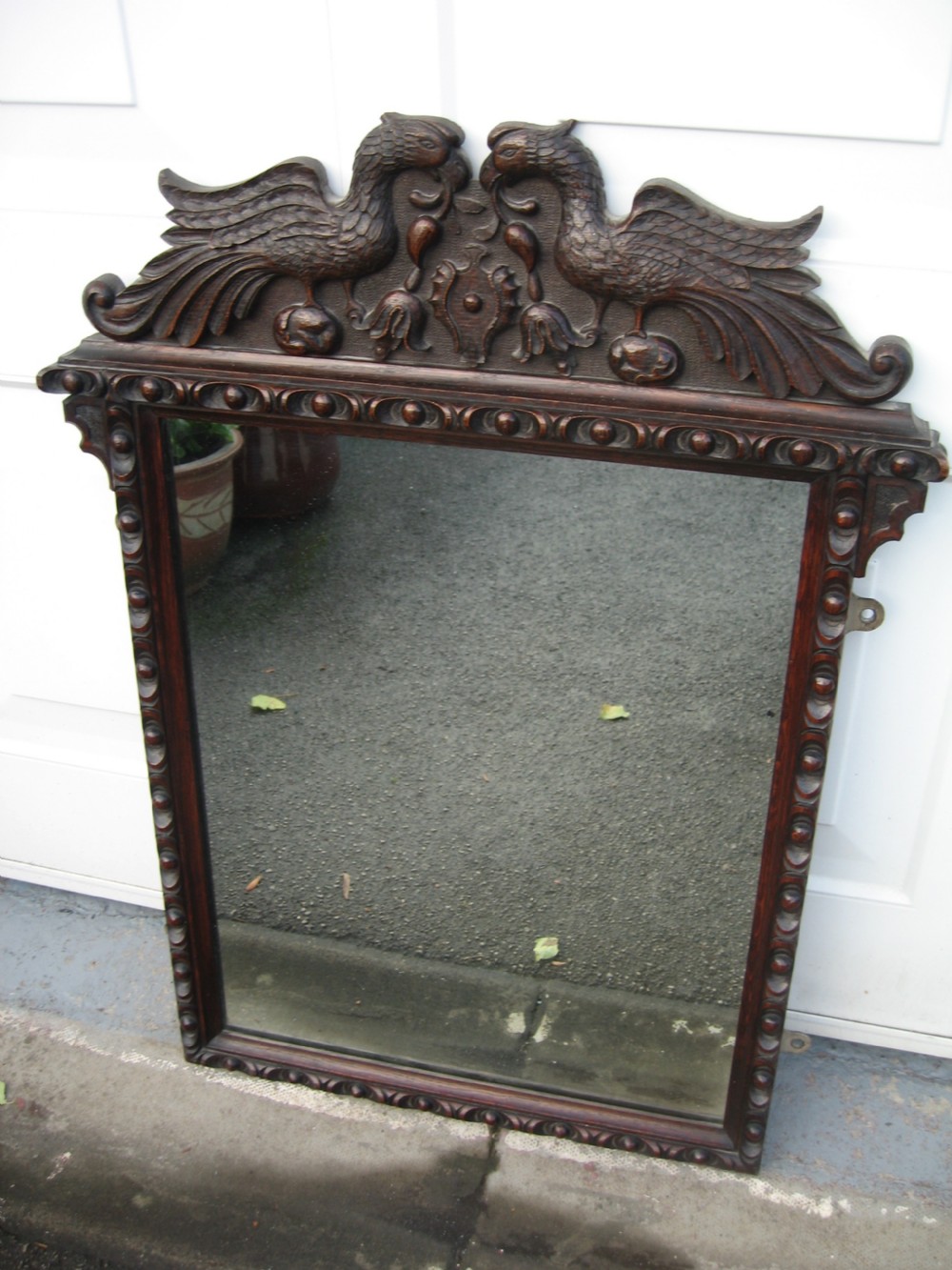 19th century carved oak wall mirror View VI