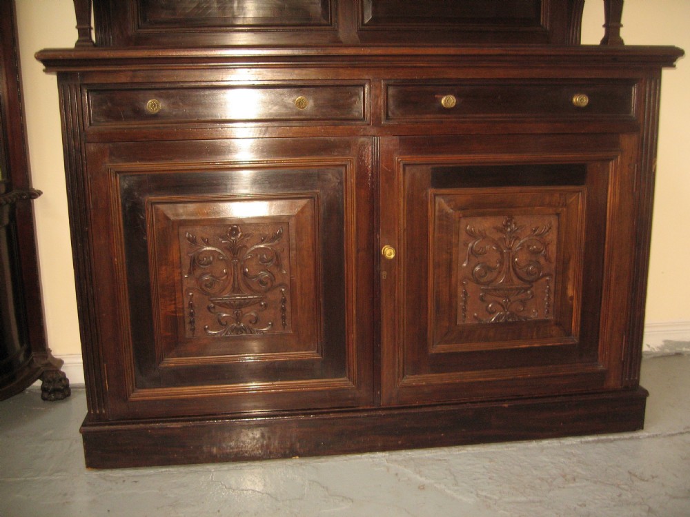 Large mahogany cupboard bookcase View II