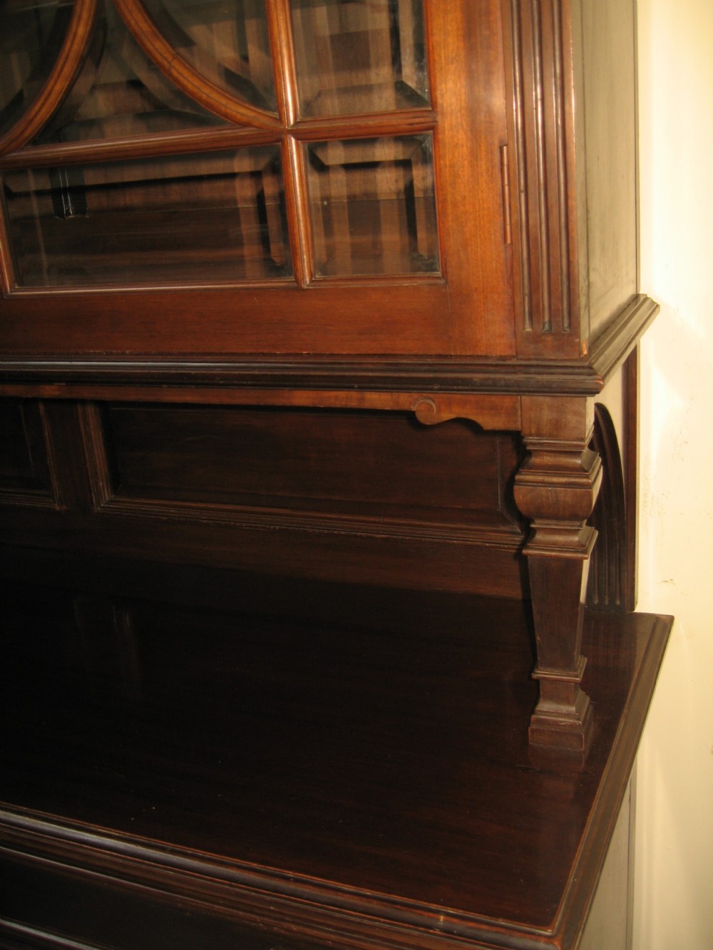 Large mahogany cupboard bookcase View V