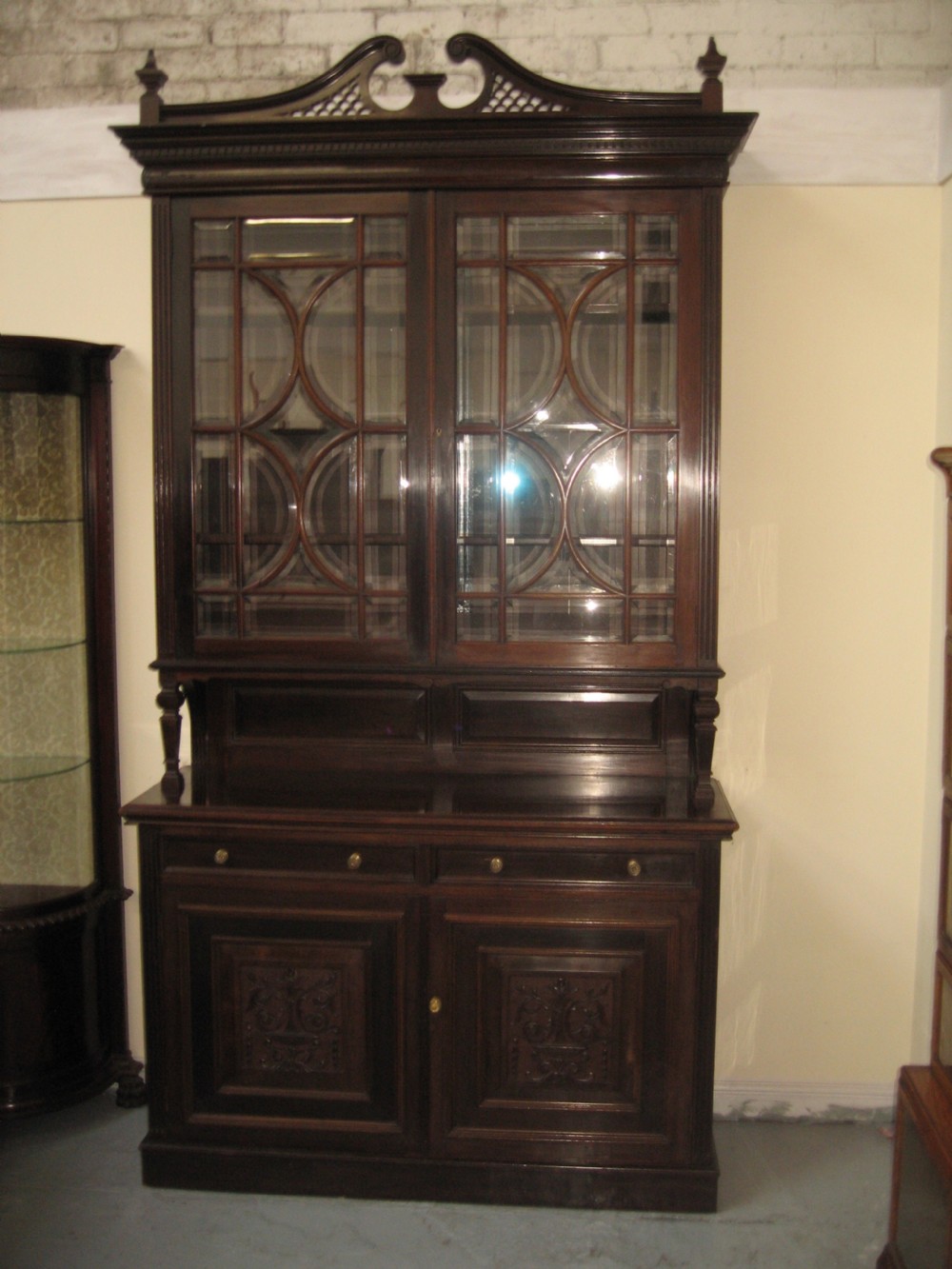 Large mahogany cupboard bookcase View XI
