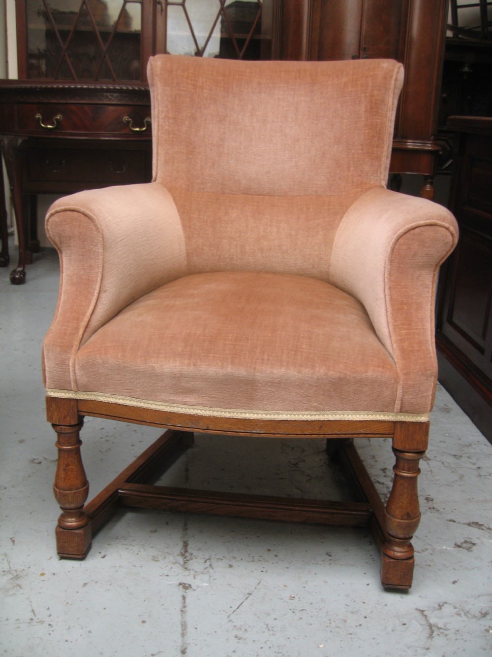 Near pair of oak  arm chairs View II