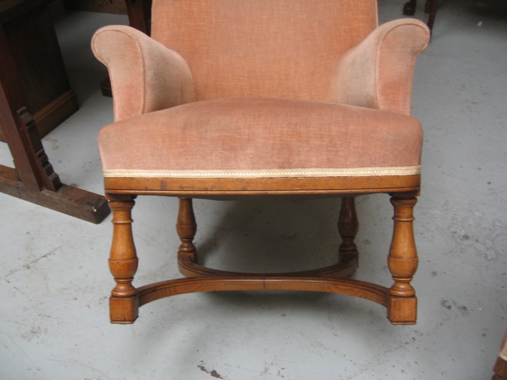 Near pair of oak  arm chairs View III