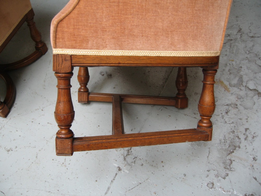 Near pair of oak  arm chairs View VI