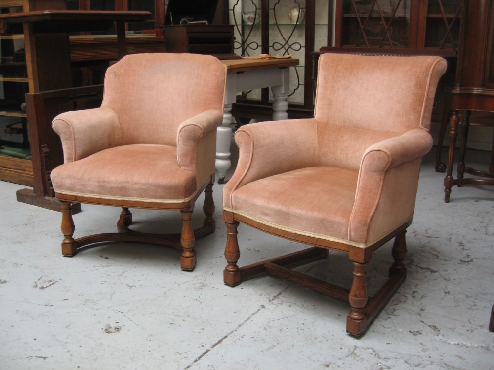 Near pair of oak  arm chairs View IX