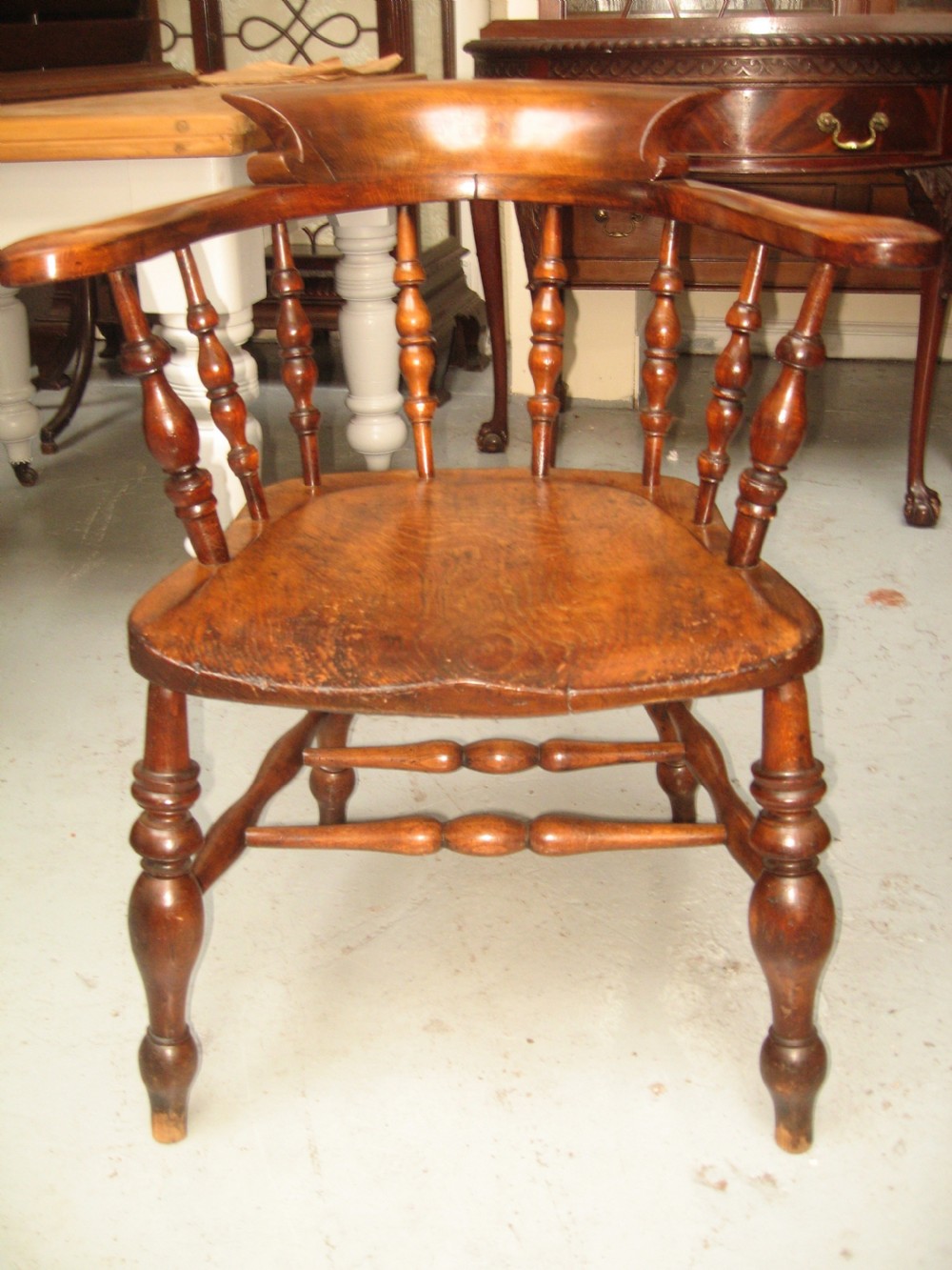 Pair of victorian smoker  bow arm chairs View II