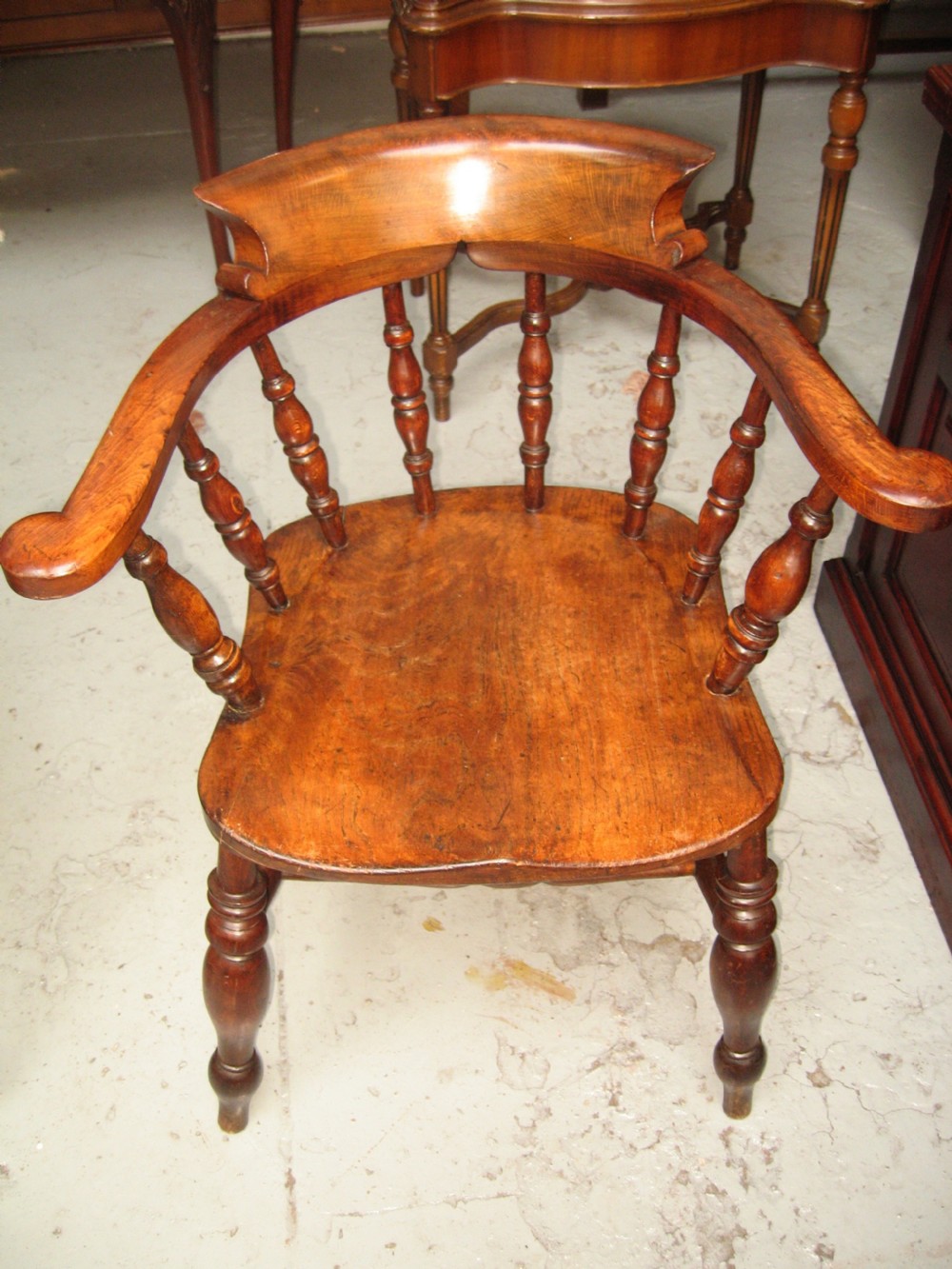 Pair of victorian smoker  bow arm chairs View V