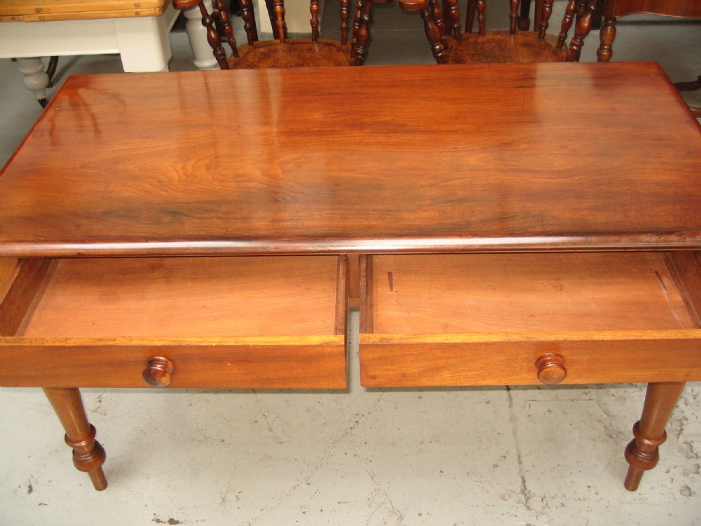 Victorian  Mahogany  two drawer table View IV