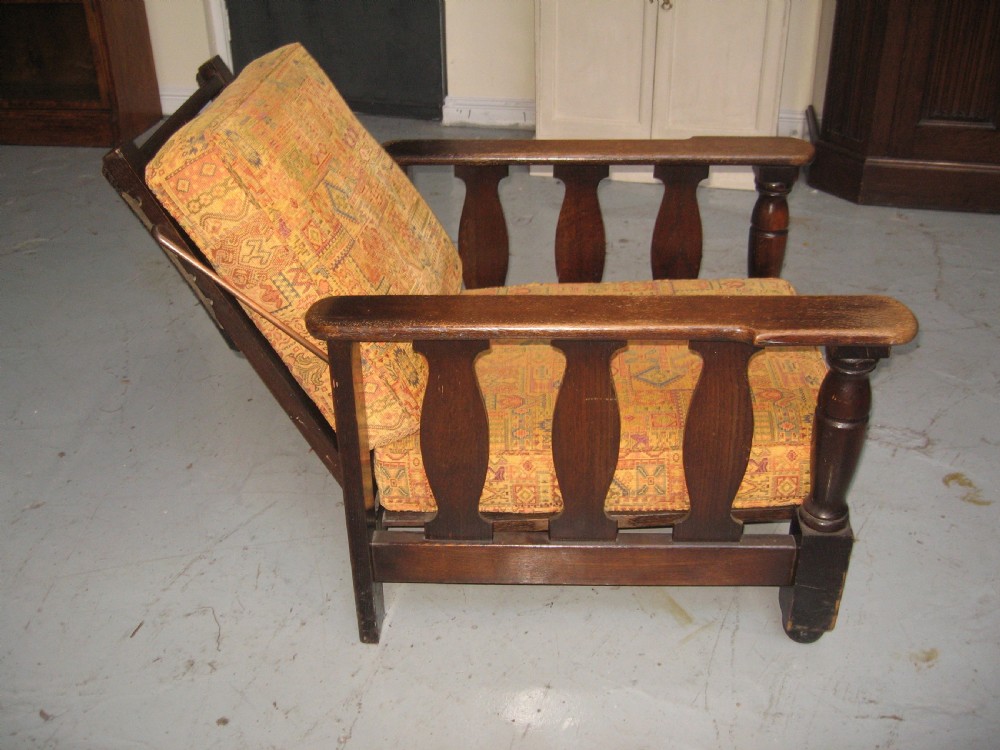 Oak folding recline arm chair View II