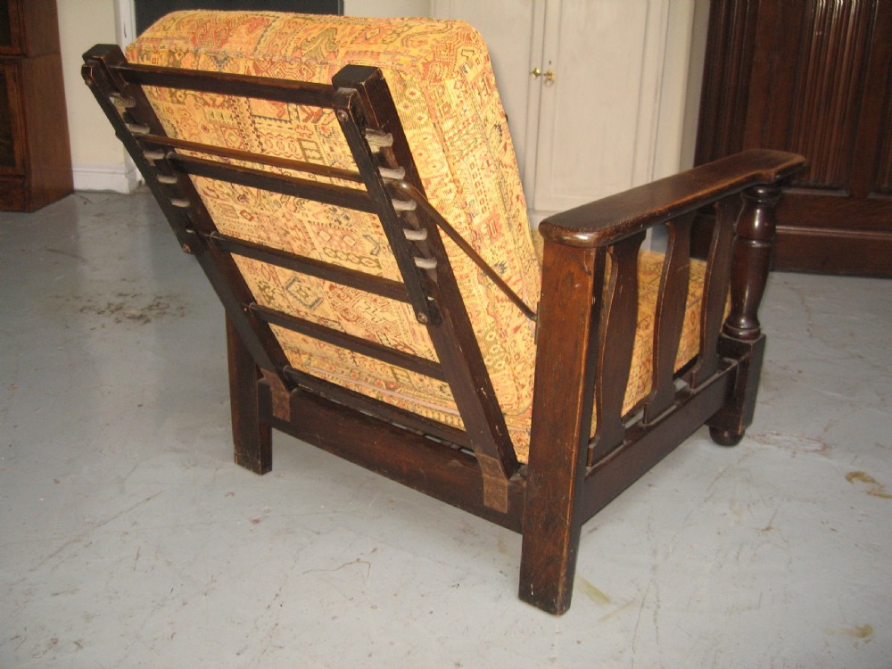 Oak folding recline arm chair View V