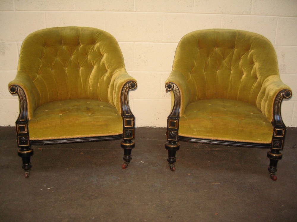 Pair of Victorian arm chairs View VII