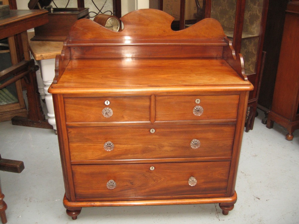 V ictorian mahogany  gallery back chest of drawers