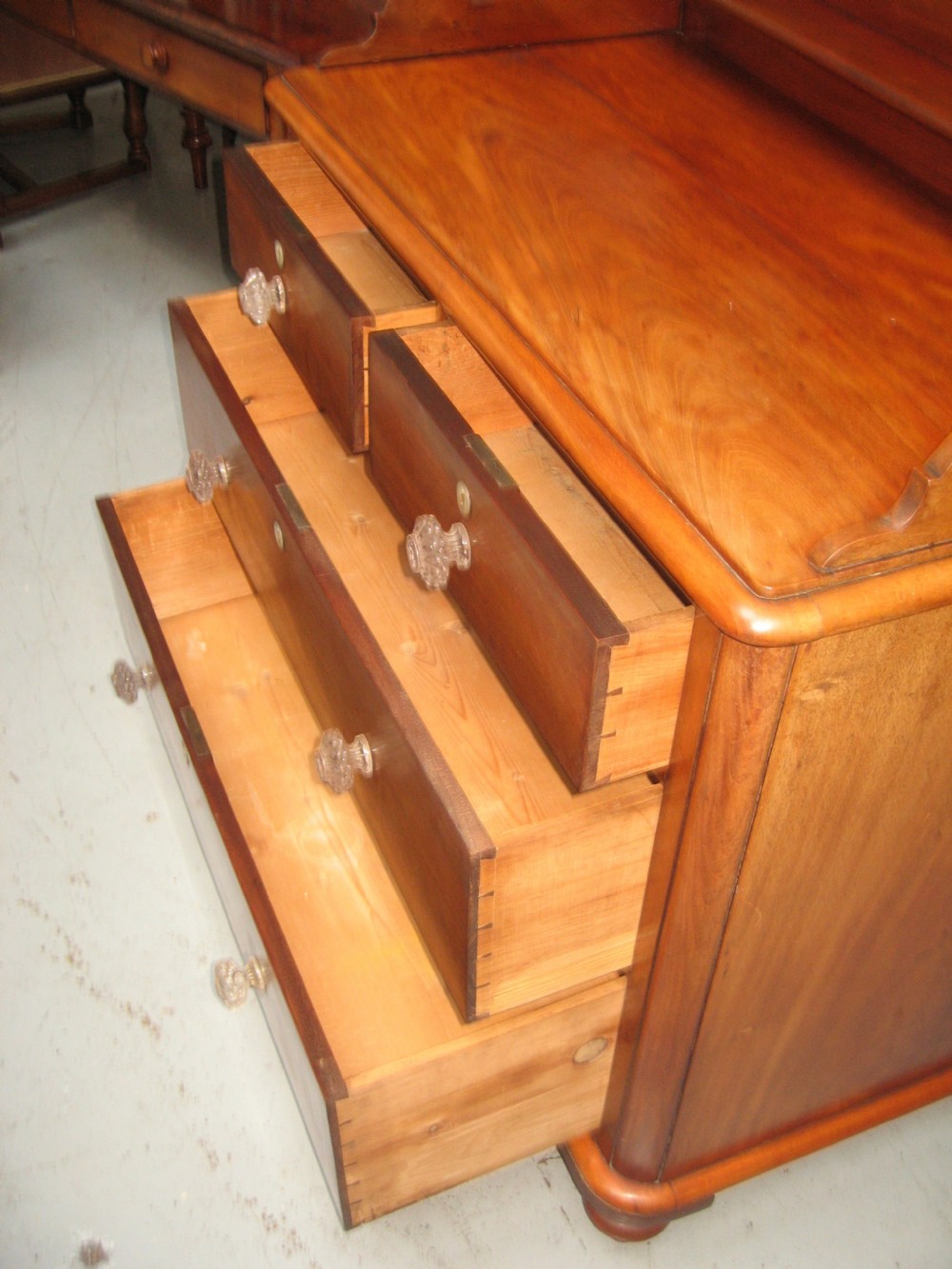 V ictorian mahogany  gallery back chest of drawers View V