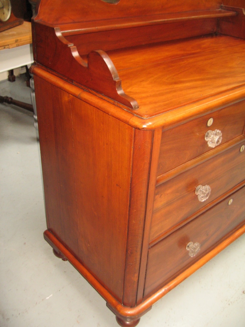 V ictorian mahogany  gallery back chest of drawers View VII