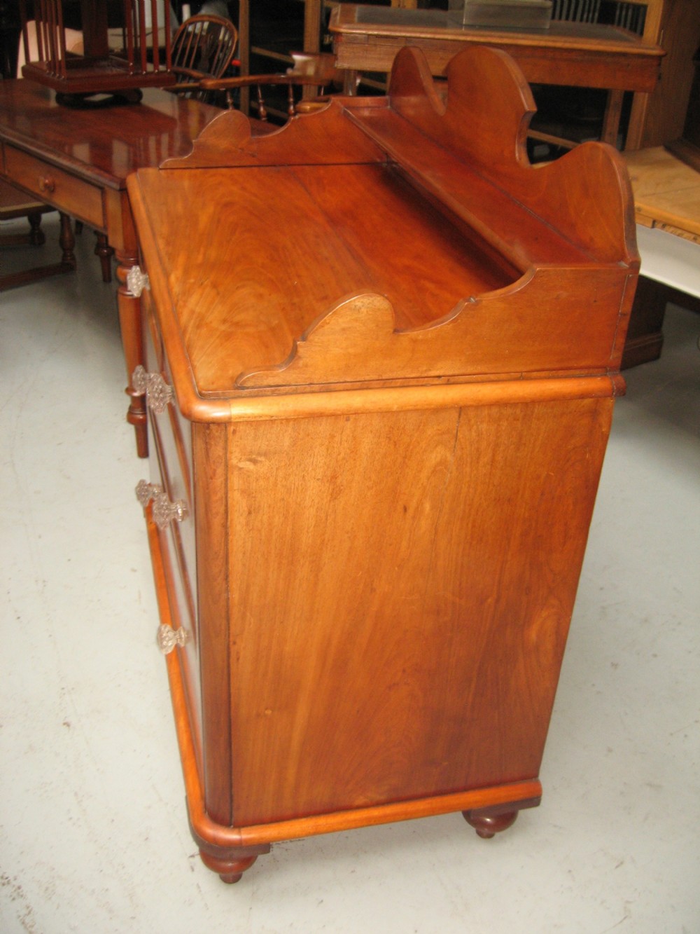 V ictorian mahogany  gallery back chest of drawers View VIII