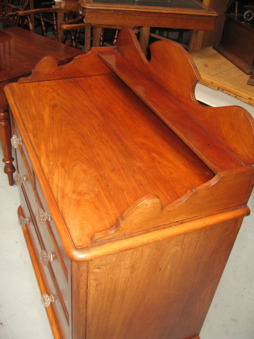 V ictorian mahogany  gallery back chest of drawers View IX