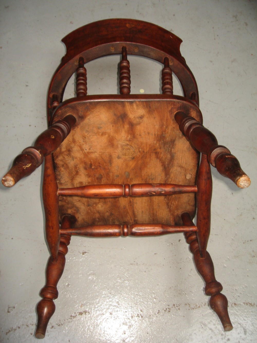 Victorian ash and elm smokers bow arm chair View V