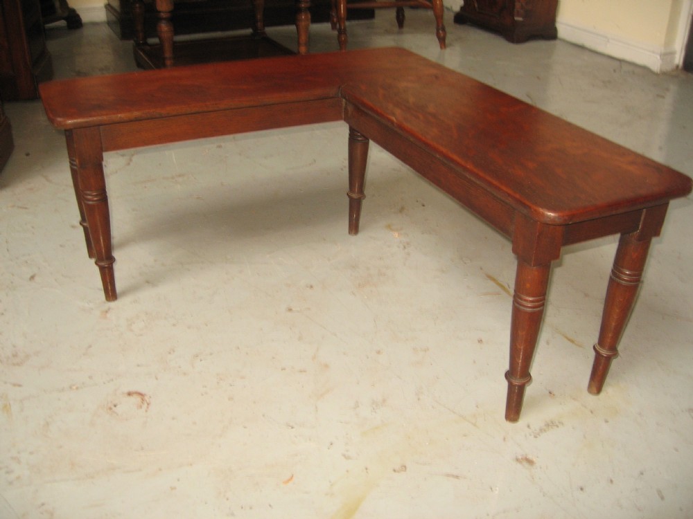 Oak and beech corner stool bench