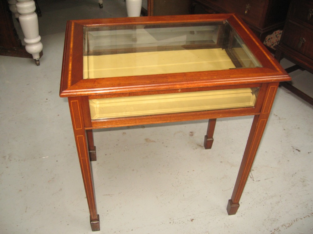 Inlaid mahogany  display case cabinet