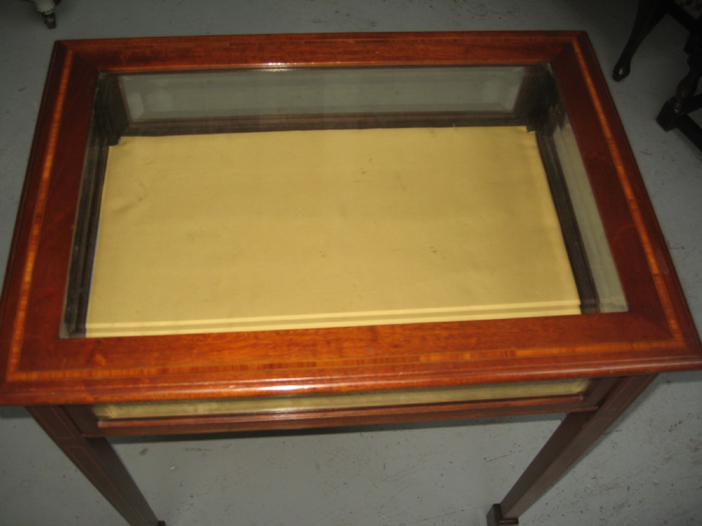 Inlaid mahogany  display case cabinet View II
