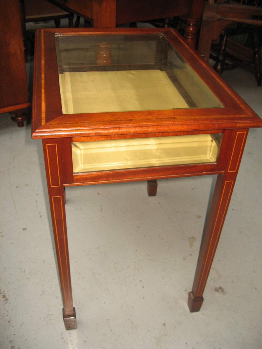 Inlaid mahogany  display case cabinet View III