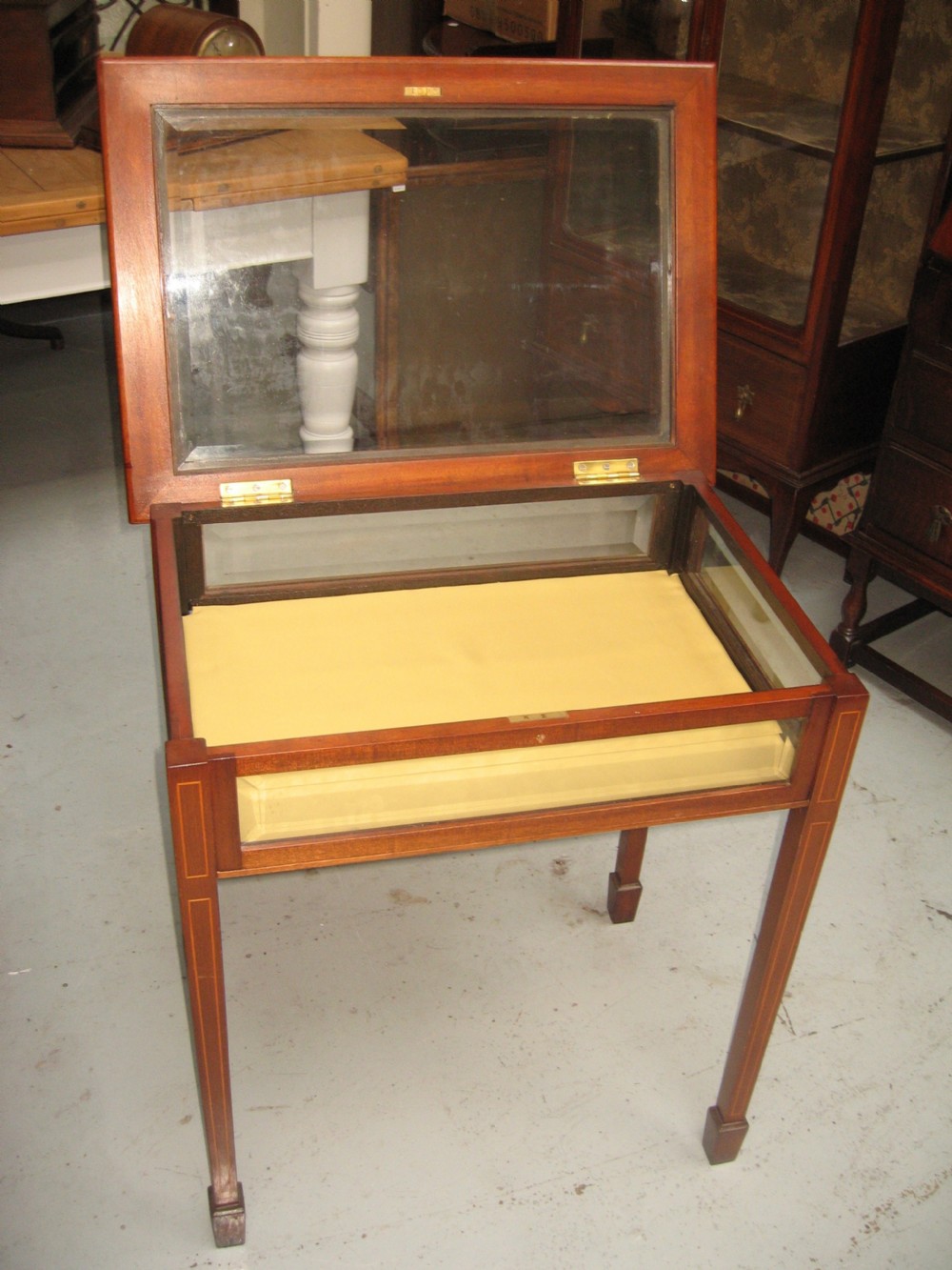 Inlaid mahogany  display case cabinet View VII