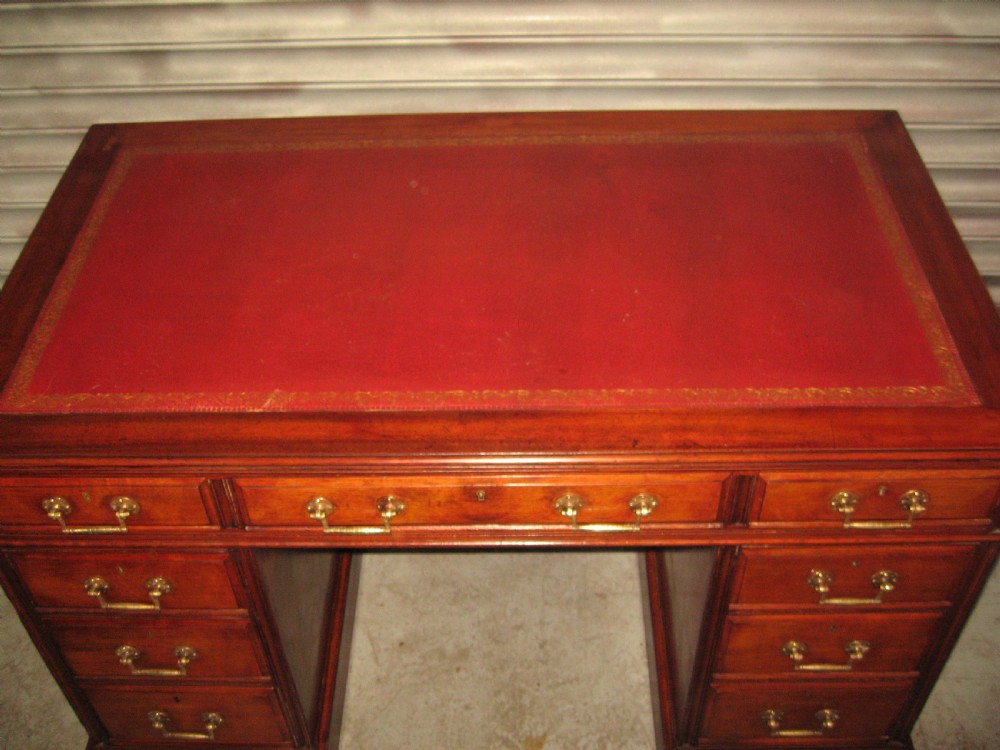 Edwardian mahogany  knee hole desk View V
