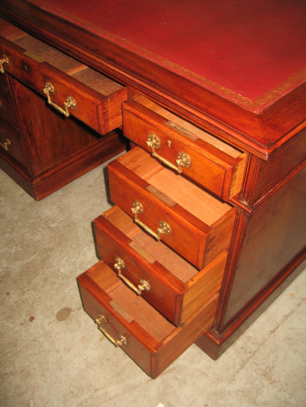 Edwardian mahogany  knee hole desk View X