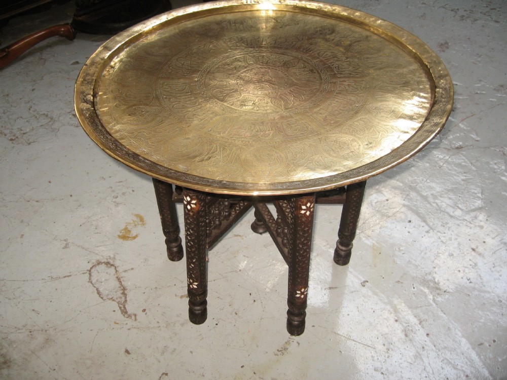 Brass top folding coffee table