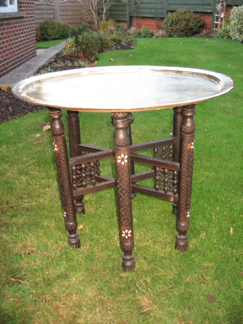 Brass top folding coffee table View V
