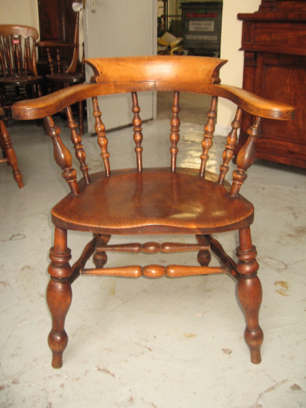 Late victorian smoker bow arm chair