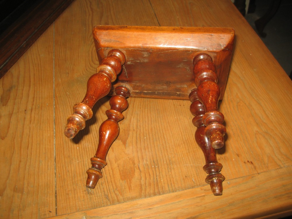 Small 19th century  yew wood stool View II