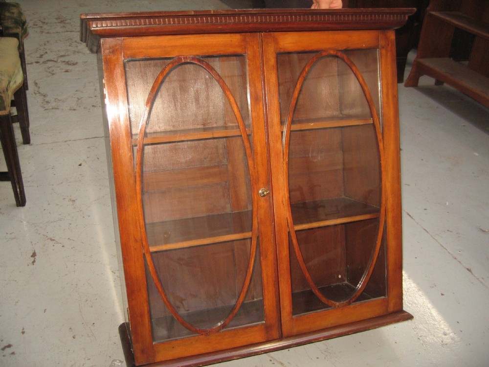 Edwardian walnut shelf or wall display cabinet