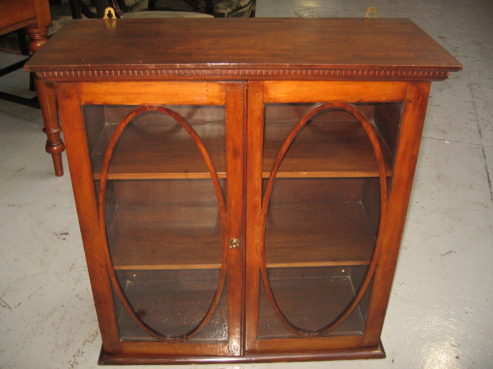 Edwardian walnut shelf or wall display cabinet View II