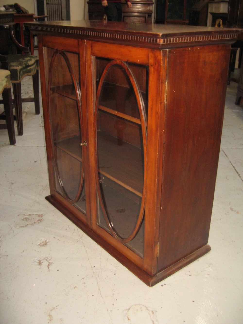 Edwardian walnut shelf or wall display cabinet View IV