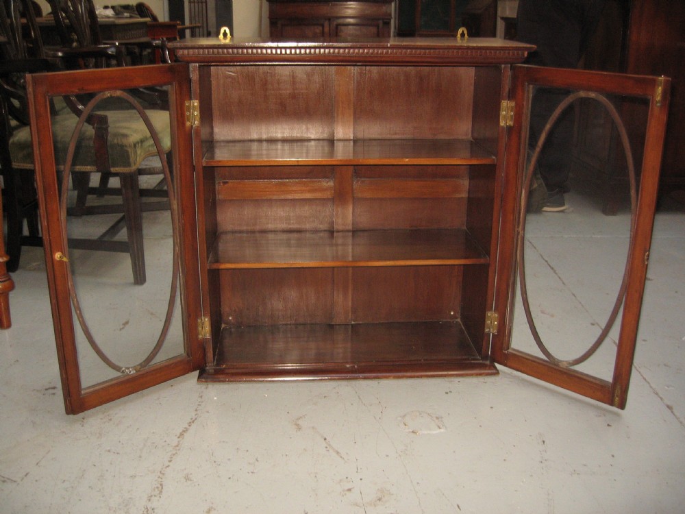 Edwardian walnut shelf or wall display cabinet View V